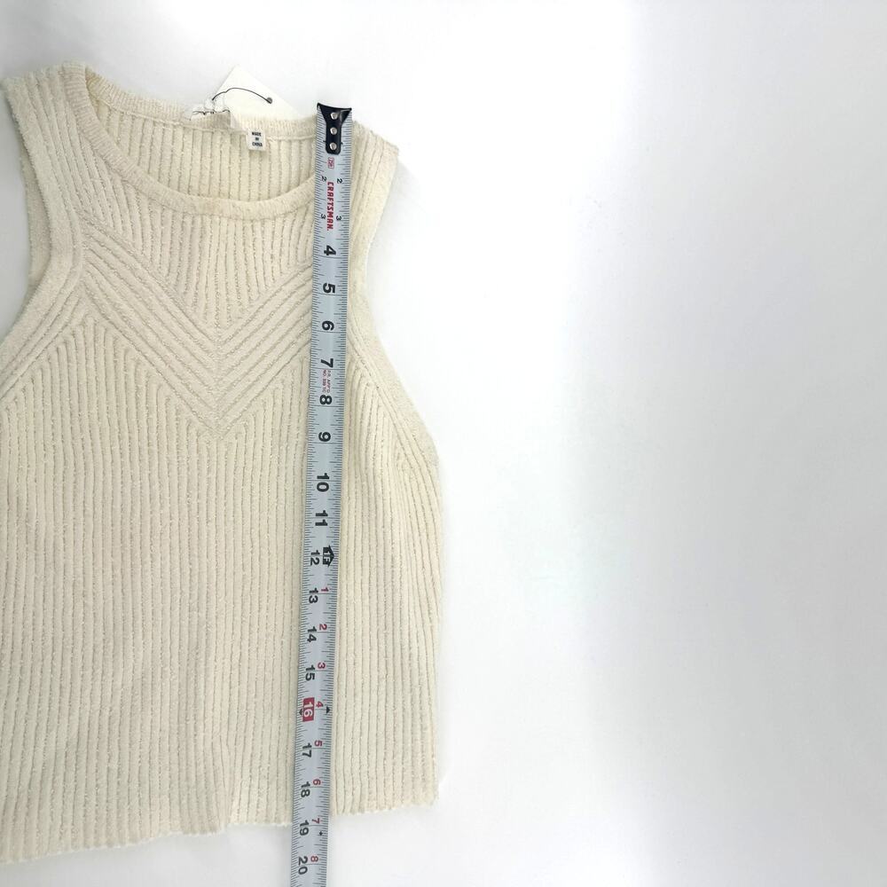 A.L.C. Lucy Rib Knit Tank Top Sz XL NWT $295 Viscose Crew Neck Chevron Top - Picture 7 of 7